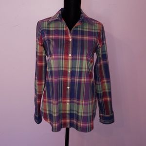 Chaps Plaid Button Down Shirt sz M